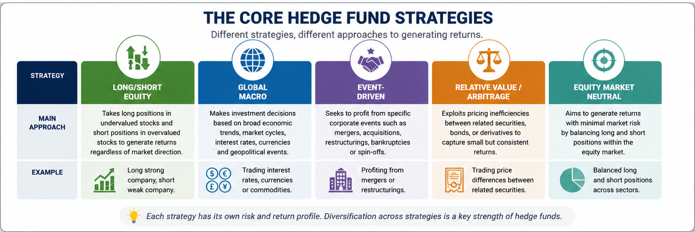 The Core Hedge Fund Strategies for Investors